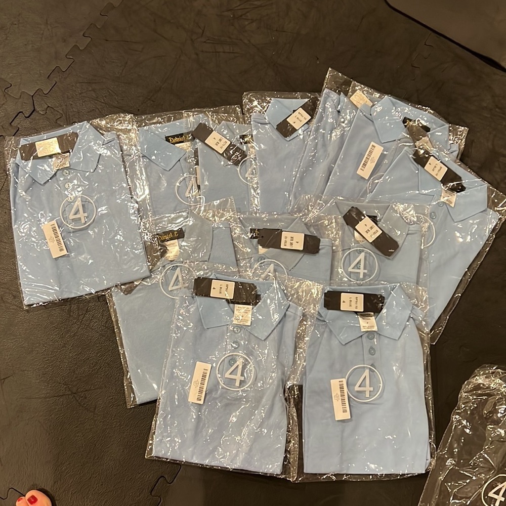 12 size 4 boys blue collared shirts